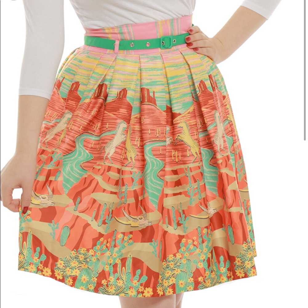 Western Print Skirt Lindy Bop Pin Up Rockabilly